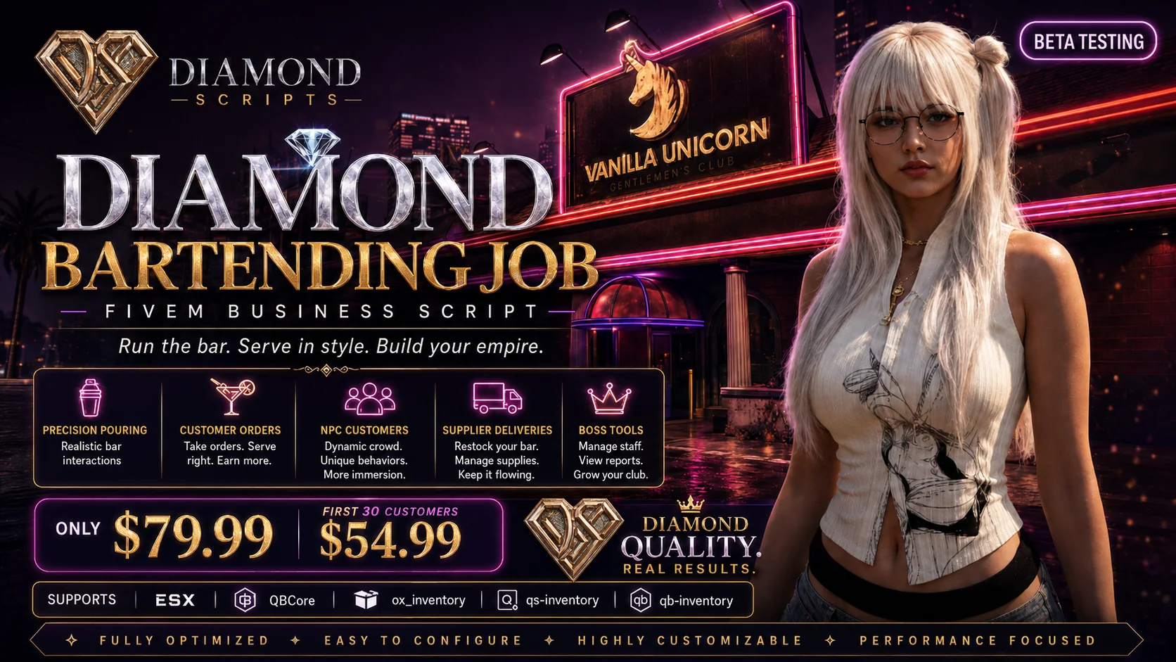 Diamond Bartending Job promotional poster
